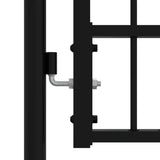 ZNTS Fence Gate with Spear Top Black 305x151 cm Powder-coated Steel 151095