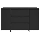 Sideboard with 3 Drawers Black 120x41x75 cm Engineered Wood 809612