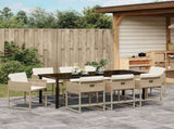 Garden Dining Set 9 pcs Beige Poly Rattan 3380732