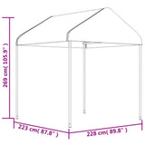 Gazebo with Roof White 20.07x2.28x2.69 m Polyethylene 3155509
