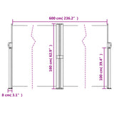 ZNTS Retractable Side Awning Beige 160x600 cm 4004630