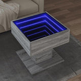 Coffee Table with LED Grey Sonoma 50x50x45 cm Engineered Wood 847530