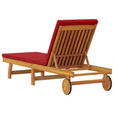 Sun Lounger Reclining Brown 63 x 199 x 85cm Solid Acacia wood 4105539