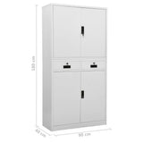 Office Cabinet Light Grey 90x40x180 cm Steel 336418