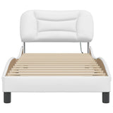 Bed Frame with LED without Mattress "Hvar" White 90x190 cm 3213900
