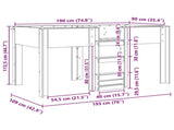 Bunk Bed for Kids Grey Sonoma 90 x 190 cm Engineered wood 3410480