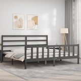 Bed Frame without Mattress Grey 200x200 cm Solid Wood Pine 3191928