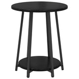 Side Table Set with Shelf 2 pcs Black Oak 869702