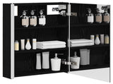 Bathroom Mirror Cabinet Black Oak 43 x 11.5 x 60.5 cm 889224