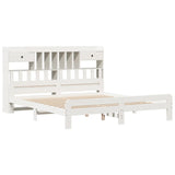 Bookcase Bed without Mattress White 180x200 cm Super King Solid Wood Pine 3308874