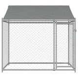 Dog Cage with Roof and Door Grey 2x2x2 m Galvanised Steel 172559