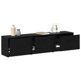 TV Cabinet with LED Black Oak 165 x 34 x 40 cm Engineered Wood 3418721