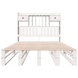Bookcase Bed without Mattress White 135x190 cm Double Solid Wood Pine 3323984