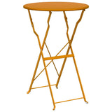 Folding Bistro Set 3 pcs Mustard Steel 42002969