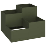 Garden Planter Olive green 100 x 100 x 60 cm Steel 865865