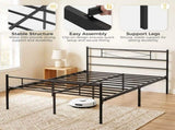 HOMCOM 5ft King Bed Frame with Headboard and Footboard, Metal Platform Bed Frame with 32 cm Underbed T3398P549110