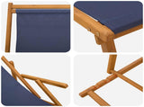 Folding Sun Lounger 2 pcs 3 Position Solid Eucalyptus Wood Blue 3407819