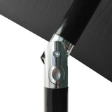 Garden Parasol with LEDs and Steel Pole Anthracite 2x3 m 313788