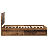 Bed Frame with Headboard Old Wood 90 x 200 cm Solid Pine Wood 3411062