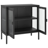 Sideboard Black 70x35x70 cm Glass and Steel 353001