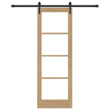 Sliding Door Natural 73.5 x 211 cm Solid Pine Wood and Glass 3332325
