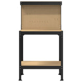 Workbench Black 81 x 41 x 145 cm Engineered Wood and Metal 42020131
