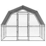 Dog Cage with Roof and Door Silver Galvanised Steel 3294909