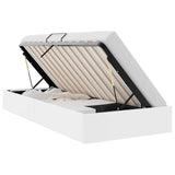 Storage Bed with Storage Pure White 100 x 190 cm Faux leather 3369969