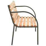 Garden Bench Natural Wood Chinese Fir Wood, Steel Kids Size Tough 317119