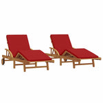 Sun Lounger 2 pcs Red 200 x 67 x 84cm Solid Acacia wood 3325180