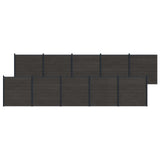 Fence Set 10 pcs 1737 x 186 cm WPC and Aluminium Black 3429420