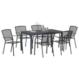 Garden Dining Set 7 pcs Anthracite Powder-coated Steel 3378812