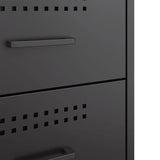 Bedside Cabinet Black 36x39x50.5 cm Steel 842922