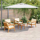 Bistro Set with Cushion 5 pcs Brown Polyester 3328619
