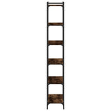 Bookcase 6-Tier Smoked Oak 80x30x188 cm Engineered Wood 837684