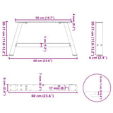 Coffee Table Legs A-Shaped 2 pcs White 60x cm Steel 4012821