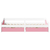 Day Bed with 2 Drawers without Mattress IRUN White&Pink 90x200 cm 3314681