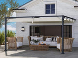 3 x 3 m Pergola, with Sliding Canopy - Cream White T3398P318781