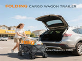 Outdoor Pull Along Cart Folding Cargo Wagon Trailer Trolley for Beach Garden with Handle, Anti-Slip T3398P377652
