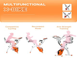2-in-1 Folding Exercise Bike with 8-Level Magnetic Resistance, Arm Resistance Band, Pulse Sensor, T3398P349155