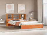 Bed Frame with Storage Headboard Wax Brown 160 x 200 cm 3422761
