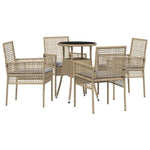 Garden Dining Set 5 pcs Beige Poly rattan 3334948