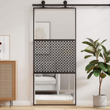 Glass Door Fretwork Black 90 x 2 x 205 cm Aluminium 42012458