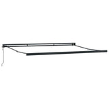 Retractable Awning Green and white 400 x 350 cm Fabric 3330844