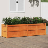 Garden Planter Wax Brown 180x50x50 cm Solid Wood Pine 837506