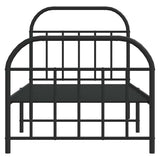 Metal Bed Frame without Mattress with Footboard Black 90x190cm 353645
