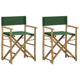 Directors Chair Set of 2 Green Bamboo, fabric 313032