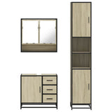 3 Piece Bathroom Furniture Set Sonoma Oak Engineered Wood 3301106