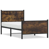 Metal Bed Frame without Mattress Smoked Oak 90x200 cm 4007678