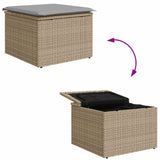 Sofa Set with Cushion 4 pcs Beige and Light Grey Poly Rattan 3354659